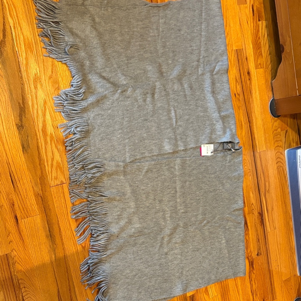 Gray Fringed Scarf